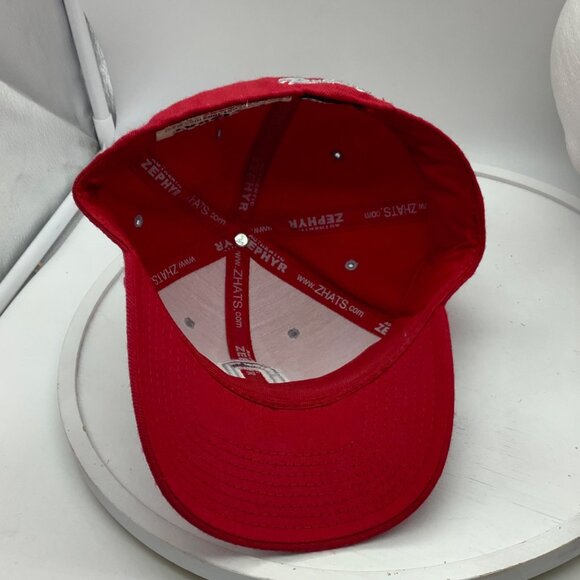 Vtg Ohio State Buckeyes Red Fitted Hat 7 1/8 Zephyr Embroidered O Logo 100% Wool - Picture 4 of 5